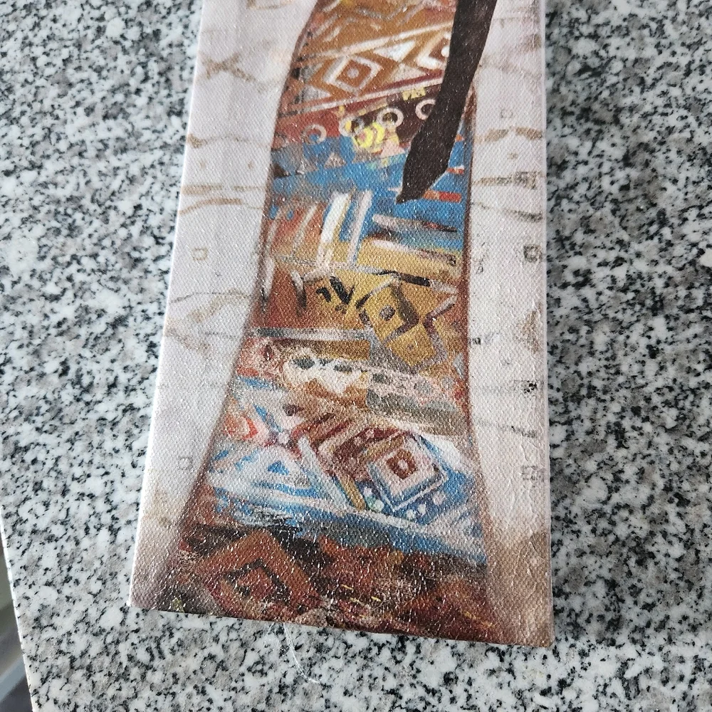 Saltoro Sherpi African Lady Hand Painted Canvas with Hanger